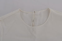 Dolce & Gabbana White Silk ITALIA IS LOVE Blouse T-shirt - Size IT36-XS