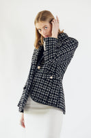 LE REUSSI - Original Power Woman- Black & White Tweed Checkers Jacket