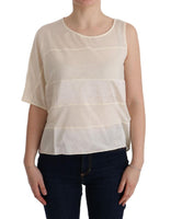 Costume National Beige Asymmetric Top Blouse - Size XXS