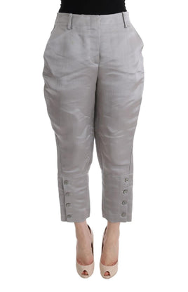 Ermanno Scervino Pantaloni corti in seta grigio Tagliati - IT40-S