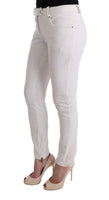 Pantaloni casual slim fit Ermanno Scervino in cotone bianco - IT40-S