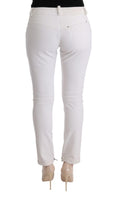 Pantaloni casual slim fit Ermanno Scervino in cotone bianco - IT40-S