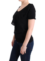 T-shirt con top in lana di lana nera 100% lana MARGHI LO' - IT42-M