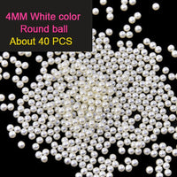 2mm/3mm/4mm/5mm/6mm ABS Imitation Pearls Half Round Flatback Beads Beige Nail Art DIY Decoration Makeup Tools