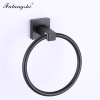 Aluminum Bathroom Accessories Black Towel Rack Towel Ring Hair Dryer Holder Wall Mounted Toilet Paper Holder Soap Basket WB8813