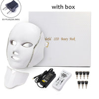 7 Color Led Facial Light Face Mask With Neck Skin Rejuvenation Tighten Anti Acne Wrinkle Beauty Treatment Korean Photon Spa Home