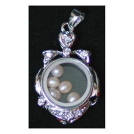 Pendant Silver 925 - Pearls with Synthetic Diamonds