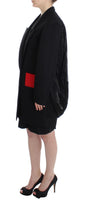 KAALE SUKTAE Blazer giacca lunga con cappuccio trench coat nero-IT40-S