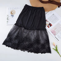 Women Lace Slip Dress Skirt Extender Knee Length A-Line Half Slip Extenders Petticoat ZJM9261