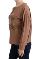 Maglione con borchie in cotone marrone Galliano - Taglia S