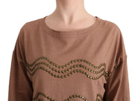 Maglione con borchie in cotone marrone Galliano - Taglia S