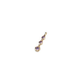 lacquered gold pendant with amethyst