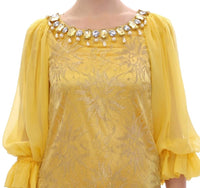 Dolce & Gabbana Miniabito in pizzo di pizzo giallo - Taglia IT38-XS