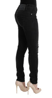 Jeans slim fit ACHT in denim nero con fondo in cotone - Taglia W26