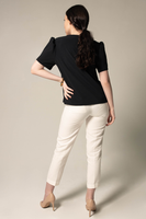 LE REUSSI - Original Elegance Round Neck Blouse in Black