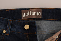 Jeans bassi elasticizzati in cotone lavato Galliano blu lavaggio - W27