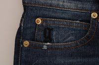 Jeans bassi elasticizzati in cotone lavato Galliano blu lavaggio - W27