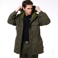 TWILIGHT BEAR - Original US Army Classic M65 Tactical Trench Men Windbreaker Coat Pure Cotton Solid Men's Clothing Winter Fleece Military Jacket BF802