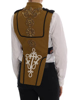 Gilet con croce in cristallo giallo Dolce & Gabbana-it38-xs