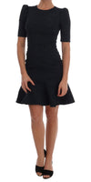 Dolce & Gabbana Black Blue Flare Mini Dress-it36-xs