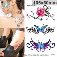 3D Butterfly Body Art Waterproof Temporary Tattoos for Men Women Sexy Colours Small Sticker Wholesale RC2206