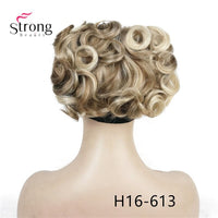 Original Short Messy Curly Dish Hair Bun Extension Easy Stretch Hair Combs Clip in Ponytail Extension Scrunchie Chignon Ponytail