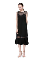 LAGEROSE - Original Black Round Neck Flounced Dress