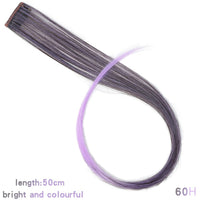 LUPU Synthetic Hair Extensions Long Straight Clip Ombre Grey Red Pink Colored Rainbow Highlight Strands of Hair on Hairpins