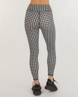 REBODY - Original Hybrid Fleece Houndstooth Print Leggings High Waist