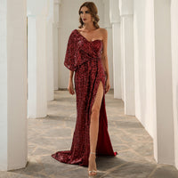 EVELYN BELLUCI - Original Tiana One Shoulder High Slit Gown