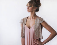 BLUSHFASHION - Original Glamorous Sparkling Pink Sequin Bolero  #2009