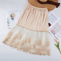 Women Lace Slip Dress Skirt Extender Knee Length A-Line Half Slip Extenders Petticoat ZJM9261