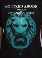 Mens Leohead Aqua on Black T-Shirt