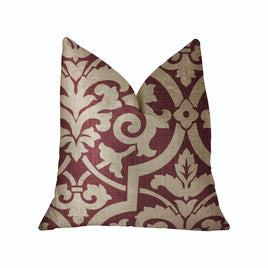 Sacred Shield Red and Beige Luxury Throw Pillow