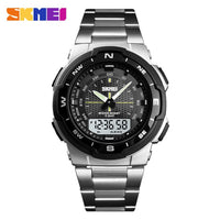 SKMEI Men Watch Fashion Quartz Sports Watches Stainless Steel Strap Men Watches Top Brand Luxury Business Waterproof Wrist Watch