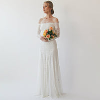 BLUSHFASHION - Original Ivory Off Shoulder Wedding Maxi Dress #1228