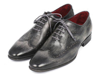 Paul Parkman Wintip Oxfords Gray & Black Handpainted Calfskin (ID#741-GRY)