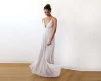 BLUSHFASHION - Original Ivory Maxi Dress With Adjustable Straps #1170