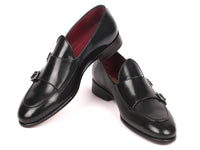 Paul Parkman Men's Black Double Monkstrap Shoes (ID#HT82BLK)