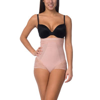 BODY BEAUTIFUL SHAPEWEAR - Original Power Mesh Hi Waist Shaping Brief Blush