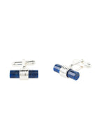 Original Cylindrical Cufflink Silver Blue Lapis Lazuli