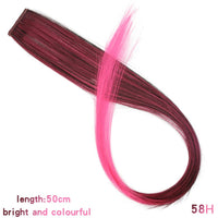 LUPU Synthetic Hair Extensions Long Straight Clip Ombre Grey Red Pink Colored Rainbow Highlight Strands of Hair on Hairpins