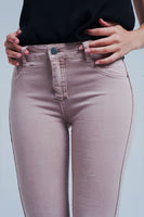 Q2 - Original Reversible Animal Print Pink Jeans