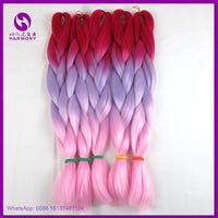 Desire for Hair 10packs Per Lot 24inch 100g Synthetic Braiding Hair Jumbo Braids 3 Tone Omber Blonde Lavender Color