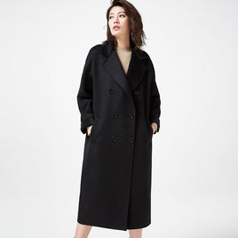 AIGYPTOS - Originai Classic Woolen Mid-Length Autumn and Winter Coat Double-Sided Cashmere Coat Wavy Cashmere High-End Coat
