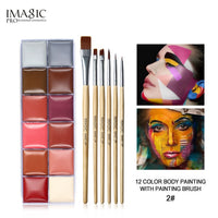 IMAGIC - Original 12 Colors Flash Tattoo Face Body Paint Oil Painting Art Use in Halloween Party Fancy Dress Beauty Makeup Tool