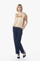 LE REUSSI - Original Champagne V-Neck Blouse