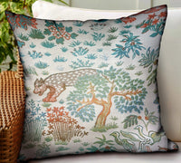 Wild Jungle Multi Animal Motif Luxury Outdoor/Indoor Throw Pillow