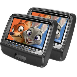 2x 9 Inch 1080P All Format Car Monitor Touch Screen Car Headrest DVD Video Player Built-In Speaker MKV DVD MP4 USB SD 8 Bit Game