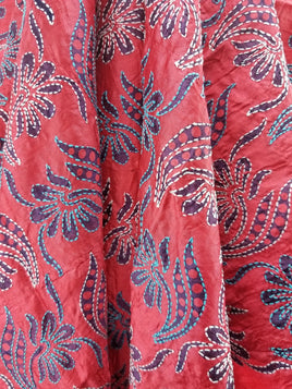 Original Hand Embroidered Silk Fabric From Artisans in India